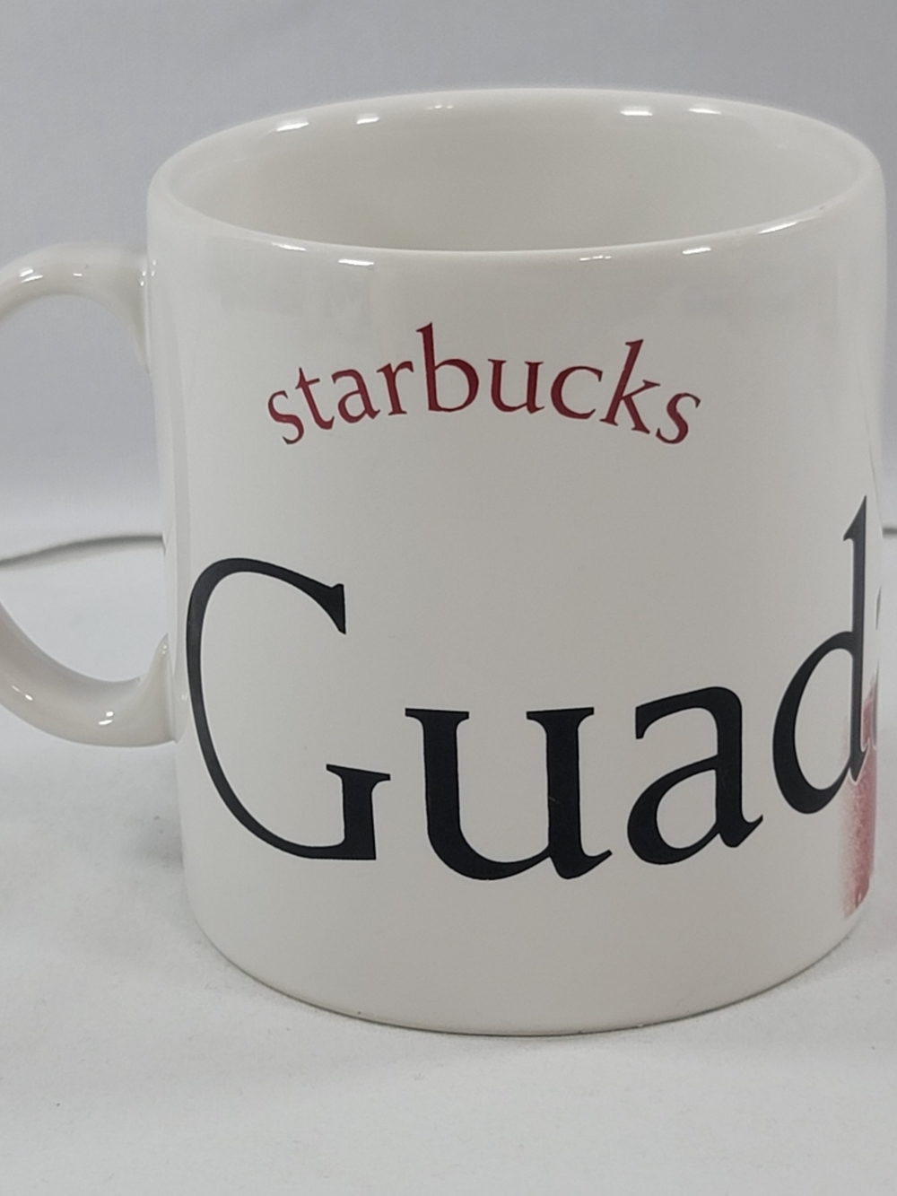 Starbucks White 'Guad' Ceramic Coffee Mug - White with Red Accent